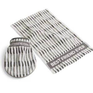 Reddy Gray Drool Mitt & Towel Set for Dogs NEW